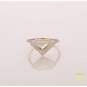 Luxury 925 Silver Lab Grown Diamond <b>Statement</b> <b>Ring</b> With Large Geometric Center Stone For Jewelry Retailers - Product Image 5