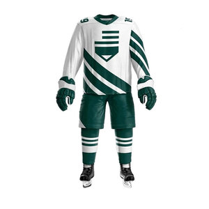 Uniforme de Hockey sur Glace Hiver Personnalisé avec Logo Imprimé par Transfert Thermique, Respirant sur le Devant, en Polyester/Coton, pour Sports d'Équipe - Prix de Gros - Product Image 1