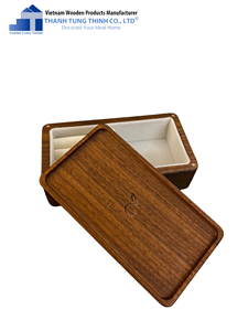 Boîte de rangement rectangulaire en bois Thatuwood, design minimaliste, artisanat en bois durable, pour le salon, porte-objets - Product Image 6