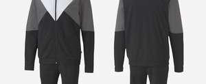 Survêtement pour homme avec blocs de couleur, fermeture éclair intégrale, col montant, style sportif, polyester et coton, vêtement d'automne avec poches latérales - Product Image 4