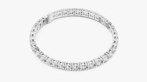 925 Sterling <b>Silver</b> Round Brilliant Cut <b>Charm</b> <b>Bracelet</b> with Moissanite Luxury Gift for Women - Product Image 3