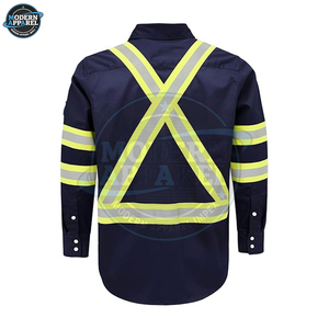 Chemise de travail à manches longues avec bande réfléchissante haute visibilité, logo personnalisé, vêtements de travail, chemises de sécurité réfléchissantes - Product Image 3