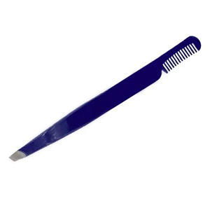 Pinzas Profesionales para Cejas de Acero Inoxidable con Punta Inclinada y Peine para Depilación - Product Image 3
