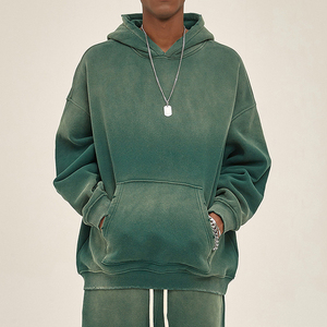 Ensemble de survêtement décontracté pour homme, coupe classique, couleur unie, avec logo personnalisé, réfléchissant, délavé à l'acide, fermeture éclair, deux pièces, hiver - Product Image 5