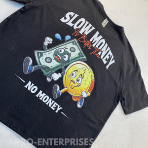 T-shirt homme de haute qualité, 100% coton, poids lourd, coupe oversize, col montant imprimé, style boxy. - Product Image 4