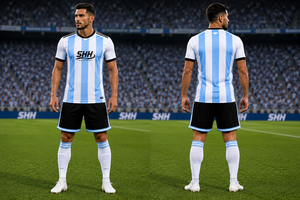Custom Men's <b>Soccer</b> Jersey Shorts Set Football Team Uniform Breathable Mesh Quick Dry Polyester Sportswear OEM ODM - Product Image 5