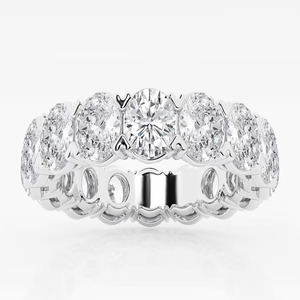 อีเทอร์นิตี้แบนด์อีจีไอ/เจียเครื่องประดับเพชรสำหรับปลูกในห้องแล็บวงรีแหวนทอง14K สำหรับงานหมั้นของผู้หญิงวง - Product Image 1