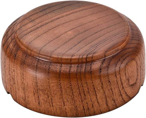 Cenicero de Cigarrillos Redondo de Madera Natural Sólida, Diseño Clásico, para Interiores y Exteriores, con 3 Ranuras para Cigarrillos - Product Image 2