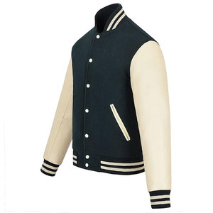 High Quality Men's Varsity <b>Jacket</b> Stand Collar Front Custom Design Multi-Color Wool Blend Quick Dry Breathable Reasonable Price - Product Image 1