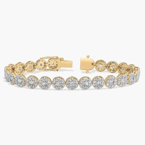 Diamond Disk Cluster Tennis <b>Bracelet</b> In White Gold - Product Image 5