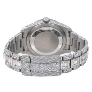 Black Dial Circular Swiss Automatic Mover Moissanite Diamond Quartz <b>Watch</b> Luxury <b>Iced</b> <b>Out</b> Stainless Steel Automatic Wrist <b>Watch</b> - Product Image 4