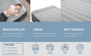 Matelas pneumatique SleepLux avec pompe intégrée, oreiller et chargeur USB - Product Image 2