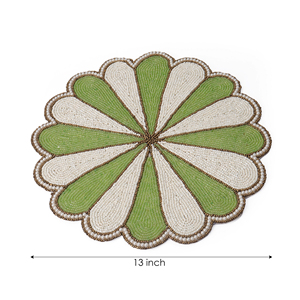 High Quality Handcrafted Circular Shaped Decorative Glass <b>Beads</b> Unique Design PP <b>Placemats</b> for Table Use Budget-Friendly Price - Product Image 2