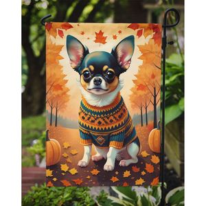 Drapeau de jardin multicolore Chihuahua pour l'automne Bannière décorative de cour de boîte aux lettres pour patio Oeuvre d'art pour parterres de fleurs de toute taille - Product Image 3