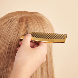 Peigne à cheveux double usage à queue de rat et à dents fines larges, ensemble de peignes de barbier et de styliste, peignes à cheveux anti-emmêlement avec acier inoxydable - Product Image 4