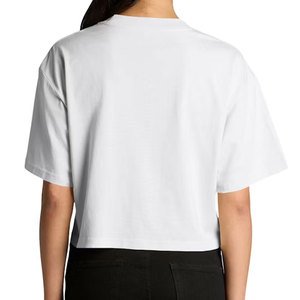 Camiseta Corta para Mujer, Elegante, con Textura Acanalada, Manga Corta, Cuello Redondo, Ajustada, Elástica, Informal, para Verano - Product Image 2