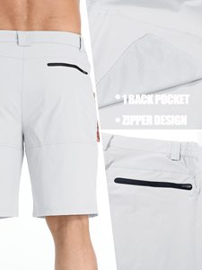 Men's Relaxed Fit Breathable Cargo <b>Shorts</b> with Canvas Fabric Elastic Waist Mid Rise Applique Decorations - Product Image 4