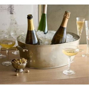 Seau à glace de luxe en aluminium martelé argenté, refroidisseur de vin et de boissons, bol à champagne en acier inoxydable pour hôtel, bar, fête, vaisselle de table - Product Image 4