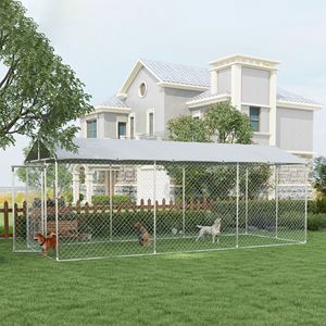 Grande Gabbia per Cani in Rete Metallica per Tutte le Razze, 20FT X 8FT, Tetto Argentato Impermeabile e Resistente ai Raggi UV - Product Image 2
