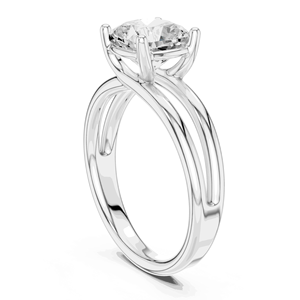 2ct Cushion Cut Lab Grown Diamond Solitaire Engagement <b>Ring</b> Four Prong <b>Split</b> Shank 14K 18K Solid Gold Bridal Jewelry - Product Image 1