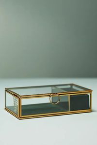 Luxury Geometric Metal and Glass Jewelry Organizer Box for Wedding Return Gifts and Decorative Storage Use - Product Image 1