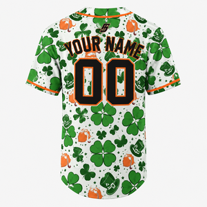 Maillot de baseball personnalisé de haute qualité avec logo par sublimation pour la Saint-Patrick, respirant, à boutons, pour homme, uniforme d'équipe sportive - Product Image 2