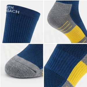Chaussettes de sport North Approach Crew bleues, jaunes et grises, respirantes, pour la course à pied, pour adultes, saison estivale - Product Image 4