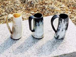 Taza de Cuerno Africano de Estilo Americano Hecha a Mano de Calidad Premium, Ecológica, Duradera, Libre de BPA, Apta para Lavavajillas, con Asa Vikinga - Product Image 2