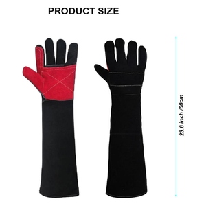 Gants de soudage en cuir de vachette pleine fleur de qualité supérieure, à manchette longue, résistants à la chaleur et aux étincelles, pour la sécurité des mains, la construction et la lutte contre les incendies - Product Image 2
