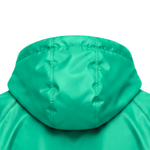 Chaqueta deportiva hecha a medida con capucha, detalles de rayas en contraste, cremallera frontal y gráfico con número para clubes y equipos deportivos. - Product Image 5