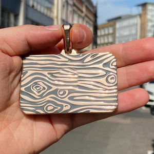 Colgante con Logotipo Personalizado, Colgante Rectangular con Incrustaciones de Diamantes, Joyería Hip Hop, Colgante de Diamantes Moissanite, Placa con Nombre Personalizada, Plata 925 - Product Image 3