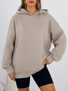 Sudadera extragrande para mujer de la mejor calidad, tela deportiva antiencogimiento, 100% algodón, con el mejor logotipo personalizado, color sólido. - Product Image 5