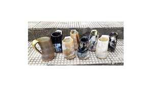 Real Buffalo Horn <b>Mugs</b> Eco-Friendly Handmade Durable <b>Large</b> Capacity Classic with Handle Reusable Travel Picnic Beer Glasses - Product Image 2