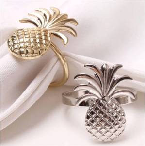 Anneau de serviette décoratif de luxe finition or ananas en aluminium moderne pour mariage durable, vente en gros, fabricant OEM - Product Image 4