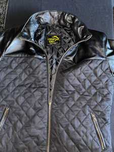 Chaqueta de Invierno Acolchada de Poliéster y Cuero para Hombre, con Cierre, Cuello Alto, Resistente al Viento e Impermeable - Product Image 3