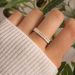 In Stock Moissanite <b>Eternity</b> <b>Rings</b> Wholesale D Color VVS 925 <b>Silver</b> Gold Bulk Supplier Jewelry India - Product Image 5