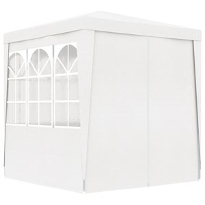 Tente de réception et de mariage professionnelle blanche 8,2 x 8,2 avec parois latérales, toile de 0,3 oz/ft² - Product Image 5