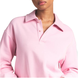 Premium Cotton Fleece Polo Sweatshirt Slim <b>Pants</b> Set Women Cotton Polyester Fleece Lounge Set Custom 2 piece Set Wholesale OEM - Product Image 4