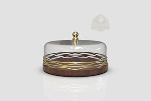 Caja de Pastel de Lujo Ecológica Personalizada con Tapa de Metal y Madera, Soporte Dorado para Exhibición de Postres, para Fiestas y Uso Doméstico, Palestina, Israel - Product Image 3