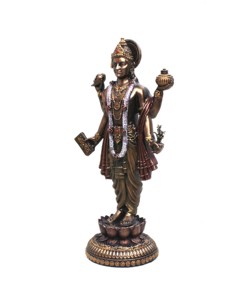 Venta al por Mayor de Artesanías Nirmala, Estatua de Resina Fundida en Frío del Dios Dhanvantari Vishnu Avatar, Acabado en Cobre Antiguo, Religioso Hindú - Product Image 6