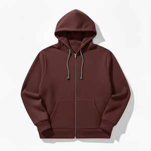 New Trendy Wholesale Regular Fit 360g Lined Zipper Breathable Fleece Pocket Hoodies Men High Quality 100% Soft Cotton Winter - Product Image 2