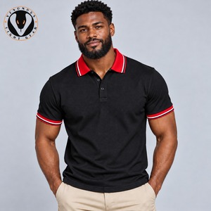 Chemises polo élégantes pour hommes, texture lisse, manches courtes, idéales pour le bureau, les voyages et les tenues de week-end. - Product Image 1