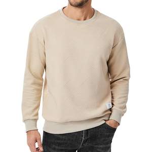 Custom Men's Casual Fashion Pullover <b>Sweatshirt</b> Crewneck Long Sleeve with 3D Geometric Texture <b>Embroidery</b> Sizes XXS-XL - Product Image 4