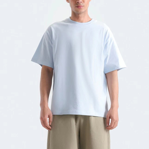 Camiseta Casual Oversize para Hombre, de Algodón, Ajuste Holgado, Hombro Caído, Estilo Urbano, Camiseta Lisa, Proveedor al por Mayor - Product Image 1