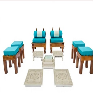 Ensemble de chaises de mariage en bois massif de qualité supérieure pour la décoration de Mandap – Prix de gros - Product Image 1