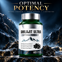 Capsules Shilajit Ultra, 60 unités, résine minérale naturelle, complément alimentaire pour l'énergie, la vitalité, l'immunité et le bien-être de l'humeur