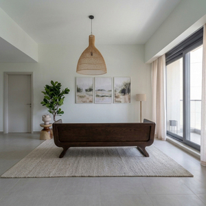 Juego de Sofás Curvos de Madera Minimalistas de Estilo Moderno de Mediados de Siglo, Tres Plazas, Tapizado en Tela, Sin Brazos, Respaldo Acolchado de Espuma, Sólido, para Sala de Estar - Product Image 4