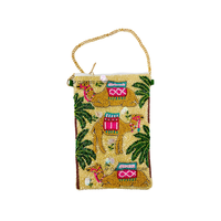 Sac bandoulière pour téléphone en perles de coton faites à la main, motif dattier et palmier, accessoires de mode et autres accessoires de mode