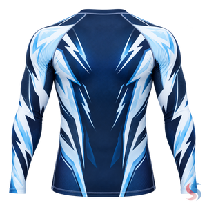 Custom Logo Ice Shock Panel BJJ <b>Rash</b> <b>Guard</b> <b>Men</b> Breathable Compression MMA Jiu Jitsu Fightwear OEM Wholesale Factory - Product Image 3