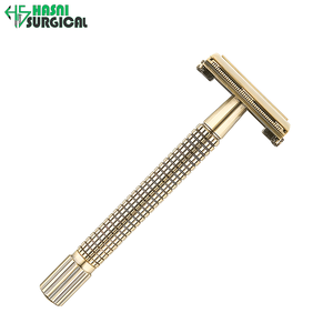 Fournisseur d'instruments de beauté pour les distributeurs - Rasoir de sécurité classique à double tranchant pour hommes, couleur or - Product Image 4